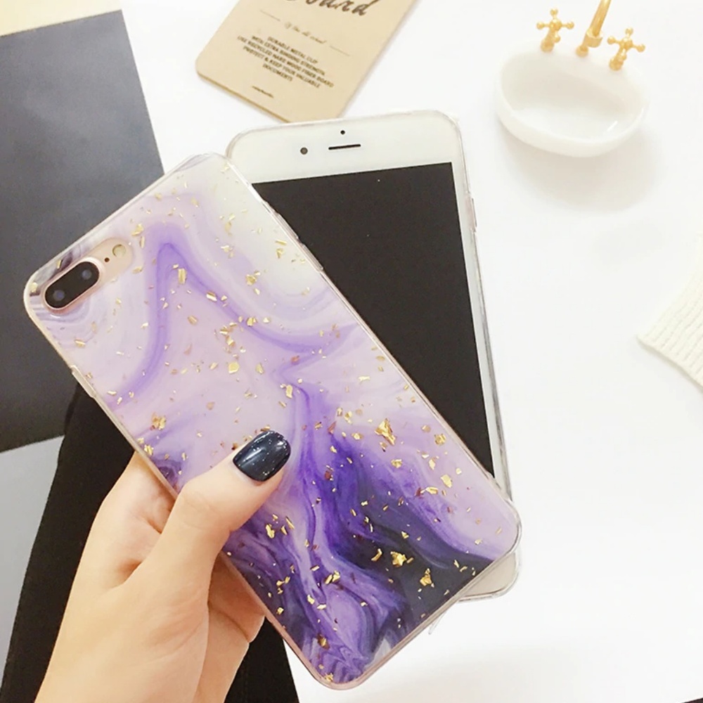 NEW iPhone XR Purple and Gold Foil Case - Picture 3 of 4
